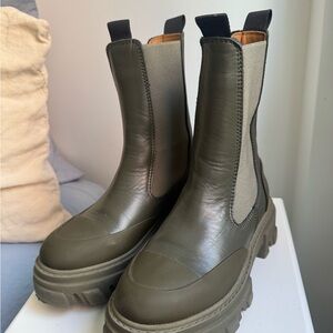 Ganni Green Chelsea Boot